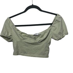 Princess Polly Sage Green Crop Top - Size 0